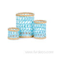 rattan plaited decorative Glasses with Wrapped Hurricane